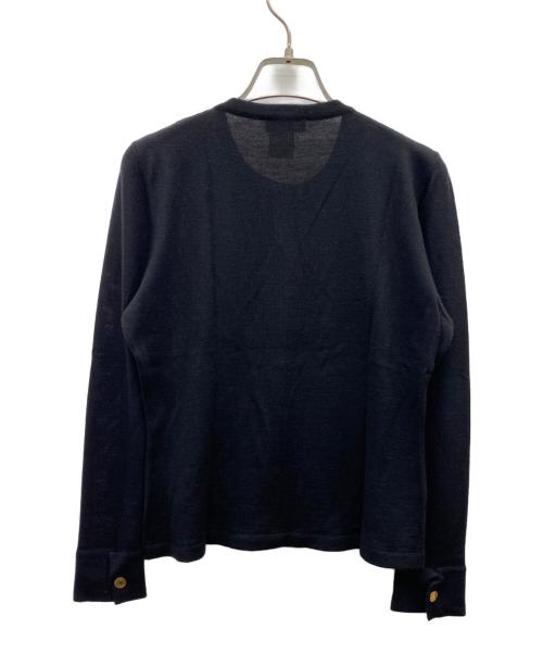 HERMES（エルメス）HERMES (エルメス) カシミヤ・シルク混薄手カーディガン ブラック サイズ:Sの古着・服飾アイテム