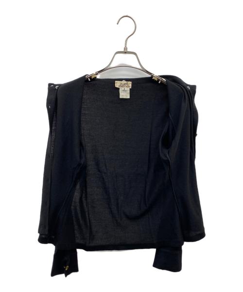 HERMES（エルメス）HERMES (エルメス) カシミヤ・シルク混薄手カーディガン ブラック サイズ:Sの古着・服飾アイテム
