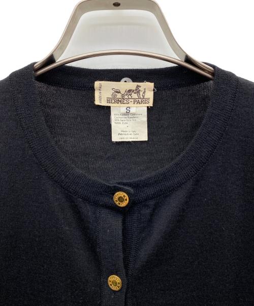 HERMES（エルメス）HERMES (エルメス) カシミヤ・シルク混薄手カーディガン ブラック サイズ:Sの古着・服飾アイテム
