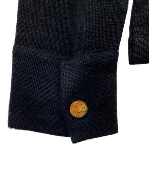 HERMES（エルメス）HERMES (エルメス) カシミヤ・シルク混薄手カーディガン ブラック サイズ:Sの古着・服飾アイテム