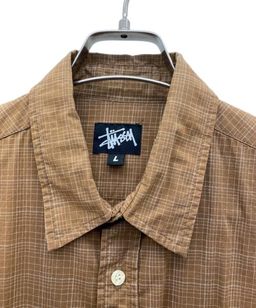 stussy（ステューシー）stussy (ステューシー) 半袖シャツ ブラウン サイズ:Ｌの古着・服飾アイテム