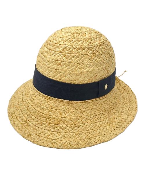 HELEN KAMINSKI（ヘレンカミンスキー）HELEN KAMINSKI (ヘレンカミンスキー) クロシュートハット ナチュラル×ブラックの古着・服飾アイテム