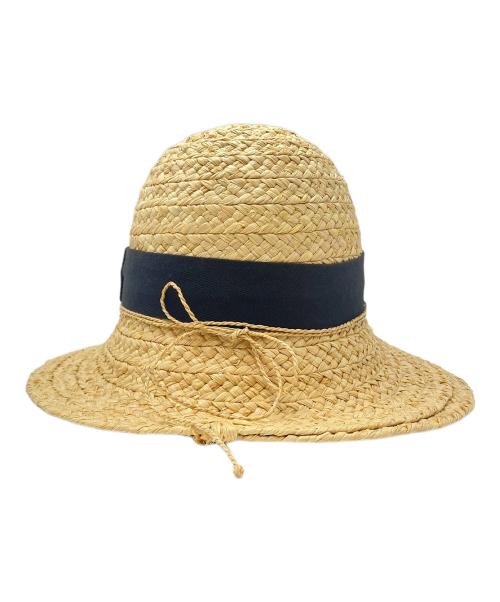 HELEN KAMINSKI（ヘレンカミンスキー）HELEN KAMINSKI (ヘレンカミンスキー) クロシュートハット ナチュラル×ブラックの古着・服飾アイテム