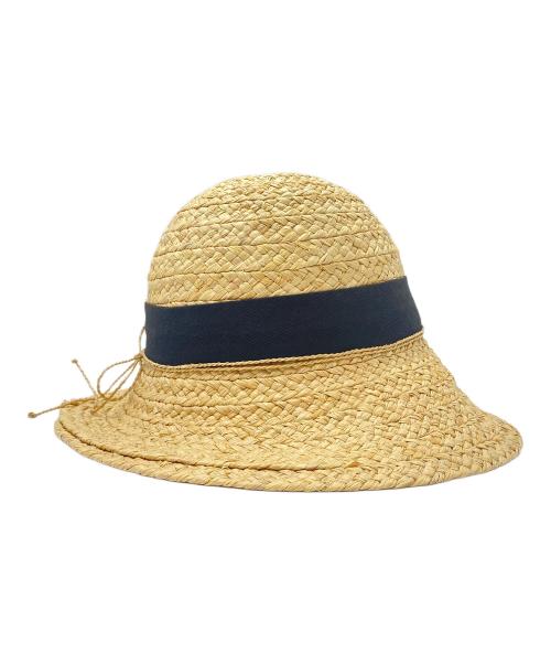 HELEN KAMINSKI（ヘレンカミンスキー）HELEN KAMINSKI (ヘレンカミンスキー) クロシュートハット ナチュラル×ブラックの古着・服飾アイテム