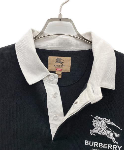 SUPREME（シュプリーム）SUPREME (シュプリーム) BURBERRY (バーバリー) ラグビーシャツ ブラック サイズ:Lの古着・服飾アイテム