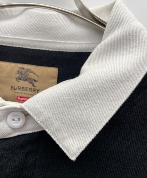 SUPREME（シュプリーム）SUPREME (シュプリーム) BURBERRY (バーバリー) ラグビーシャツ ブラック サイズ:Lの古着・服飾アイテム