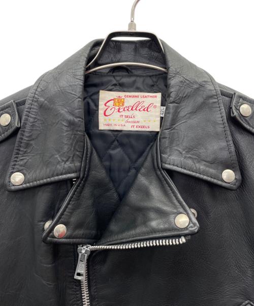 EXCELLED（エクセル）EXCELLED (エクセル) ダブルライダースジャケット ブラック サイズ:42Lの古着・服飾アイテム