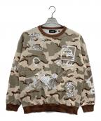 X-LARGEエクストララージ）の古着「CAMO CREW NECK SWEAT」｜ベージュ