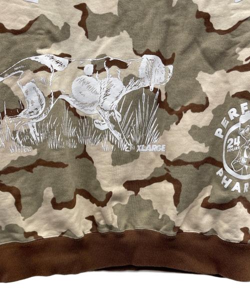 X-LARGE（エクストララージ）X-LARGE (エクストララージ) CAMO CREW NECK SWEAT ベージュ サイズ:Ｍの古着・服飾アイテム
