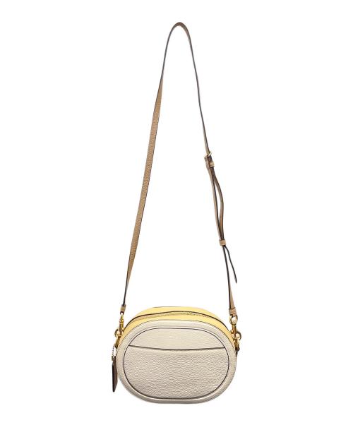 COACH（コーチ）COACH (コーチ) カメラバッグ ぺブルレザー ホース アンド キャリッジ カラーブロック  ベージュの古着・服飾アイテム