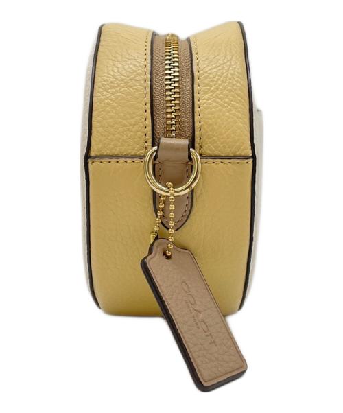COACH（コーチ）COACH (コーチ) カメラバッグ ぺブルレザー ホース アンド キャリッジ カラーブロック  ベージュの古着・服飾アイテム