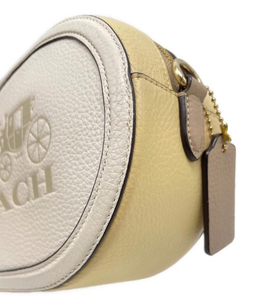 COACH（コーチ）COACH (コーチ) カメラバッグ ぺブルレザー ホース アンド キャリッジ カラーブロック  ベージュの古着・服飾アイテム