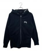 stussyステューシー）の古着「ジップパーカー」｜ブラック