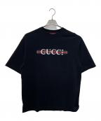 GUCCIグッチ）の古着「プリント コットンジャージー Tシャツ」｜ブラック