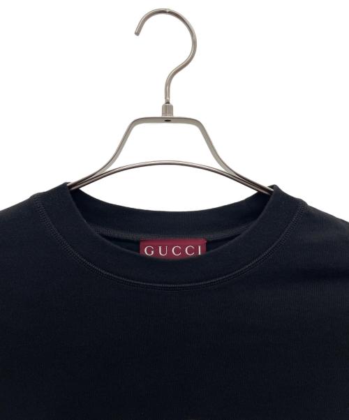GUCCI（グッチ）GUCCI (グッチ) プリント コットンジャージー Tシャツ ブラック サイズ:Ｌの古着・服飾アイテム