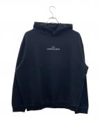 Maison Margielaメゾンマルジェラ）の古着「ロゴ刺繍プルオーバーフーディ」｜ブラック