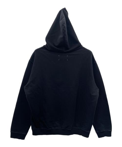 Maison Margiela（メゾンマルジェラ）Maison Margiela (メゾンマルジェラ) ロゴ刺繍プルオーバーフーディ ブラック サイズ:46の古着・服飾アイテム