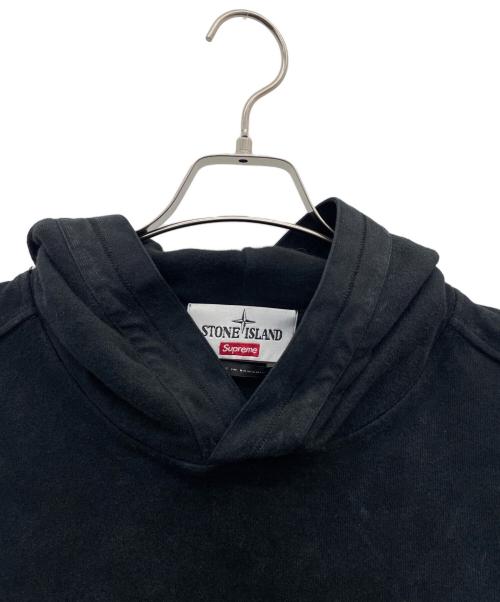 STONE ISLAND（ストーンアイランド）STONE ISLAND (ストーンアイランド) SUPREME (シュプリーム) Dust Treatment Hoodie ブラック サイズ:Lの古着・服飾アイテム