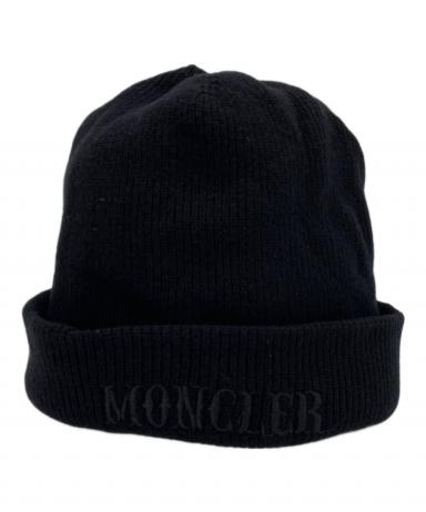 美品　モンクレール　ニット帽　羊毛100% イタリア製　黒　ウール　ファッション 中古・古着通販】MONCLER (モンクレール) fragment design FRGMT