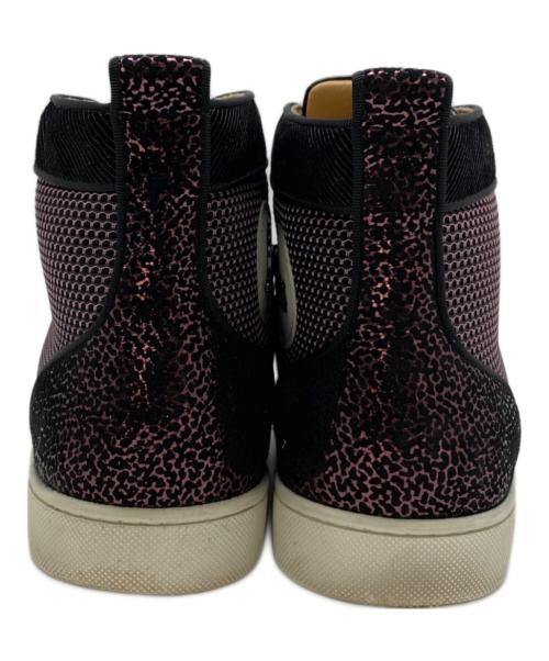Christian Louboutin（クリスチャン・ルブタン）Christian Louboutin (クリスチャン・ルブタン) スタッズハイカットスニーカー パープル×ブラック サイズ:42 1/2の古着・服飾アイテム