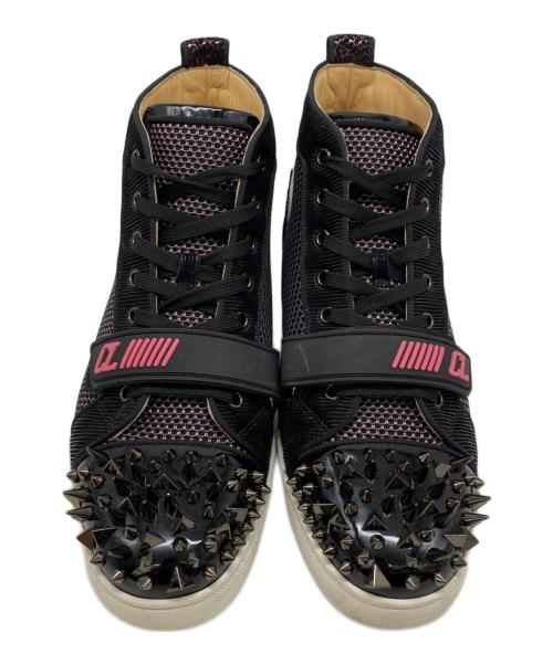 Christian Louboutin（クリスチャン・ルブタン）Christian Louboutin (クリスチャン・ルブタン) スタッズハイカットスニーカー パープル×ブラック サイズ:42 1/2の古着・服飾アイテム