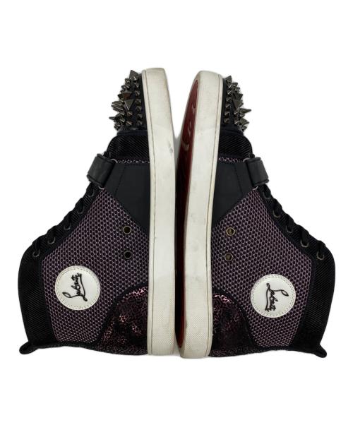 Christian Louboutin（クリスチャン・ルブタン）Christian Louboutin (クリスチャン・ルブタン) スタッズハイカットスニーカー パープル×ブラック サイズ:42 1/2の古着・服飾アイテム