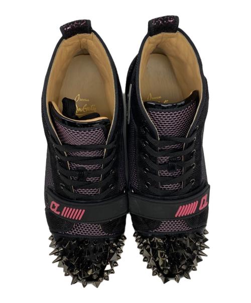 Christian Louboutin（クリスチャン・ルブタン）Christian Louboutin (クリスチャン・ルブタン) スタッズハイカットスニーカー パープル×ブラック サイズ:42 1/2の古着・服飾アイテム