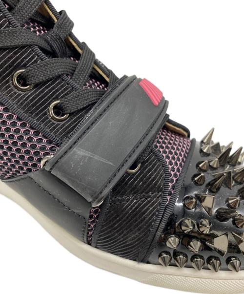 Christian Louboutin（クリスチャン・ルブタン）Christian Louboutin (クリスチャン・ルブタン) スタッズハイカットスニーカー パープル×ブラック サイズ:42 1/2の古着・服飾アイテム