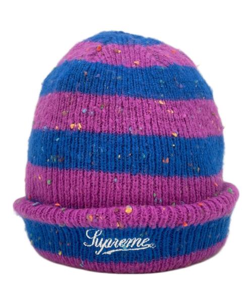 SUPREME（シュプリーム）SUPREME (シュプリーム) Stripe Speckle Beanie パープル×ブルーの古着・服飾アイテム