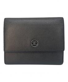 CHANEL（シャネル）の古着「3つ折り財布」｜ブラック