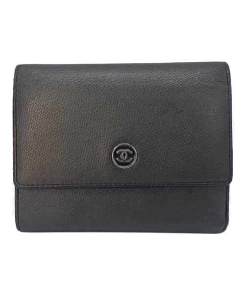 CHANEL（シャネル）CHANEL (シャネル) 3つ折り財布 ブラックの古着・服飾アイテム