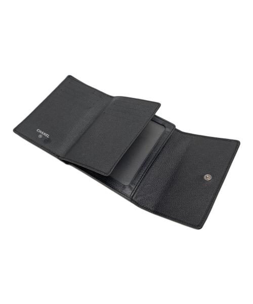 CHANEL（シャネル）CHANEL (シャネル) 3つ折り財布 ブラックの古着・服飾アイテム