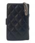 CHANEL (シャネル) 2つ折り財布 カンボン ラムスキン ブラック×ピンク：40000円