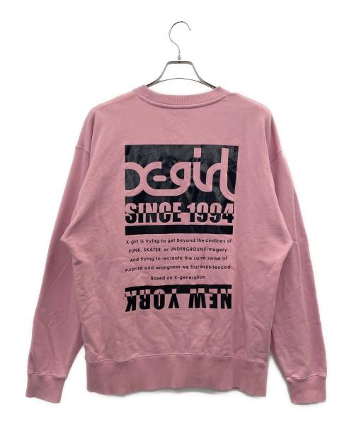 X-GIRL（エックスガール）X-GIRL (エックスガール) クルーネックスウェット ピンク サイズ:Ｍの古着・服飾アイテム