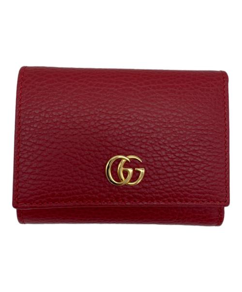 GUCCI（グッチ）GUCCI (グッチ) 3つ折り財布 レッドの古着・服飾アイテム