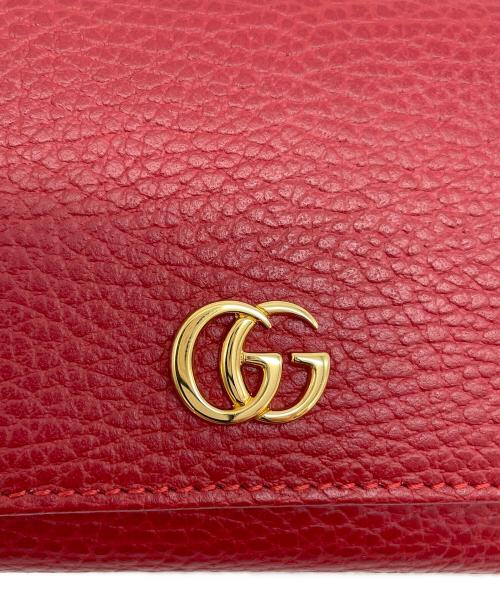 GUCCI（グッチ）GUCCI (グッチ) 3つ折り財布 レッドの古着・服飾アイテム