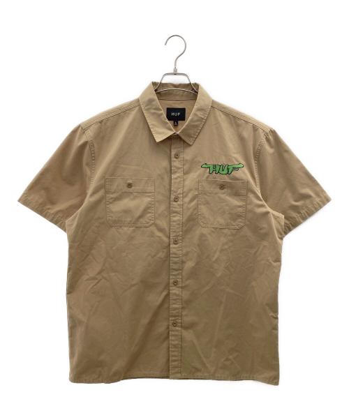HUF（ハフ）HUF (ハフ) 半袖シャツ ベージュ サイズ:Lの古着・服飾アイテム