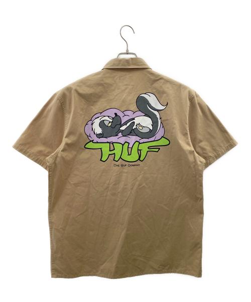 HUF（ハフ）HUF (ハフ) 半袖シャツ ベージュ サイズ:Lの古着・服飾アイテム