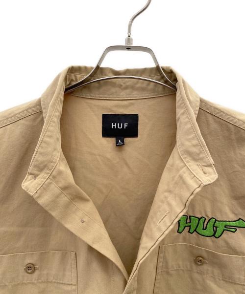 HUF（ハフ）HUF (ハフ) 半袖シャツ ベージュ サイズ:Lの古着・服飾アイテム