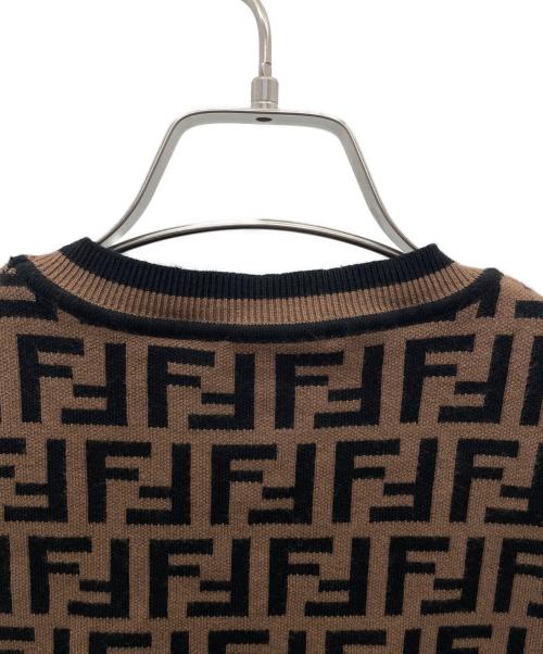 FENDI（フェンディ）FENDI (フェンディ) 半袖ニット ブラウン×ブラック サイズ:38の古着・服飾アイテム