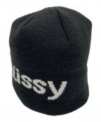 stussyステューシー）の古着「HELVETICA JACQUARD BEANIE」｜ブラック