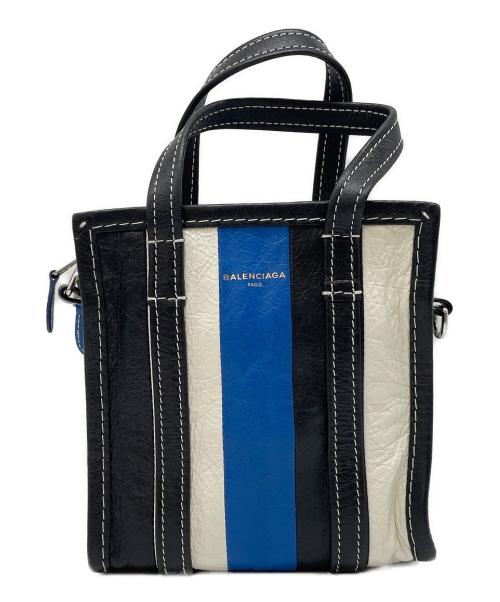 BALENCIAGA（バレンシアガ）BALENCIAGA (バレンシアガ) バザールショッパーXXS ブラック×ブルーの古着・服飾アイテム