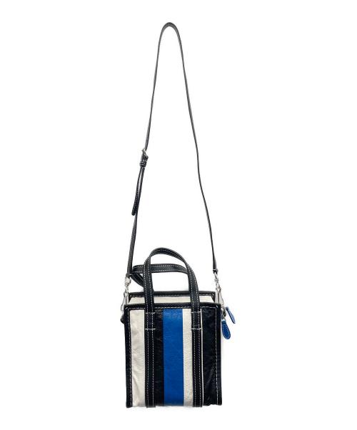BALENCIAGA（バレンシアガ）BALENCIAGA (バレンシアガ) バザールショッパーXXS ブラック×ブルーの古着・服飾アイテム