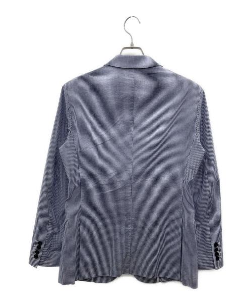 BURBERRY BLACK LABEL（バーバリーブラックレーベル）BURBERRY BLACK LABEL (バーバリーブラックレーベル) シアサッカーテーラードジャケット ブルー×ホワイト サイズ:Ｌ 未使用品の古着・服飾アイテム