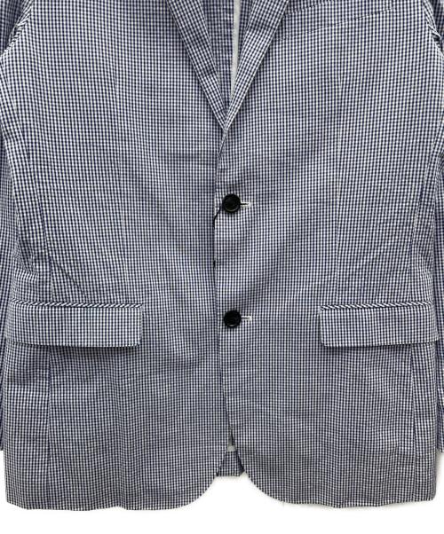 BURBERRY BLACK LABEL（バーバリーブラックレーベル）BURBERRY BLACK LABEL (バーバリーブラックレーベル) シアサッカーテーラードジャケット ブルー×ホワイト サイズ:Ｌ 未使用品の古着・服飾アイテム