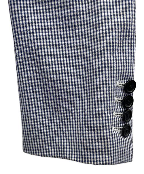 BURBERRY BLACK LABEL（バーバリーブラックレーベル）BURBERRY BLACK LABEL (バーバリーブラックレーベル) シアサッカーテーラードジャケット ブルー×ホワイト サイズ:Ｌ 未使用品の古着・服飾アイテム