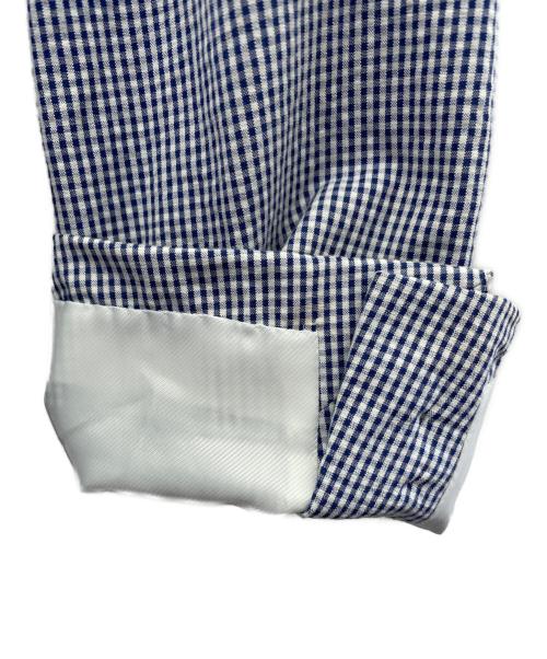 BURBERRY BLACK LABEL（バーバリーブラックレーベル）BURBERRY BLACK LABEL (バーバリーブラックレーベル) シアサッカーテーラードジャケット ブルー×ホワイト サイズ:Ｌ 未使用品の古着・服飾アイテム