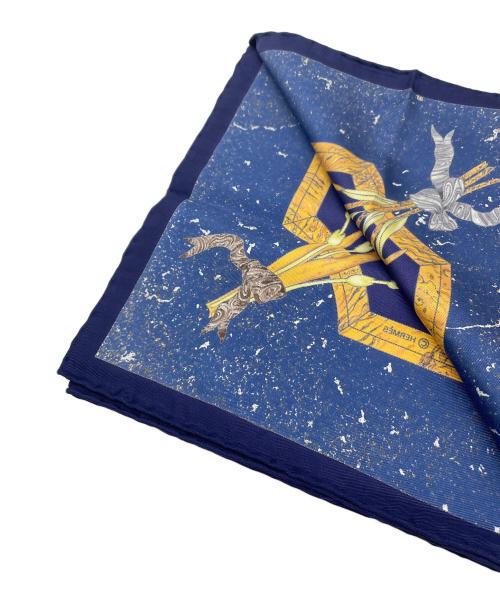 HERMES（エルメス）HERMES (エルメス) PIERRES d' ORIENT et d' OCCIDENT 東洋の石と西洋の石細工 ネイビー×イエローの古着・服飾アイテム