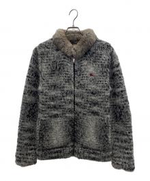 BURBERRY BLACK LABEL（バーバリーブラックレーベル）の古着「ラビットファーニットジャケット」｜グレー