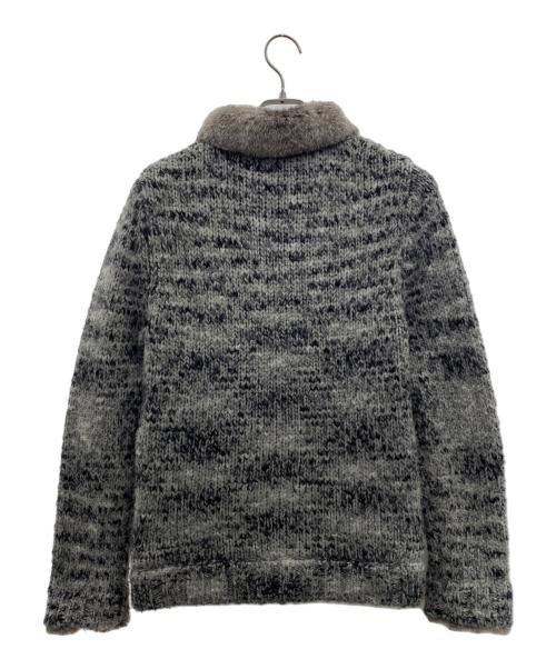BURBERRY BLACK LABEL（バーバリーブラックレーベル）BURBERRY BLACK LABEL (バーバリーブラックレーベル) ラビットファーニットジャケット グレー サイズ:2の古着・服飾アイテム